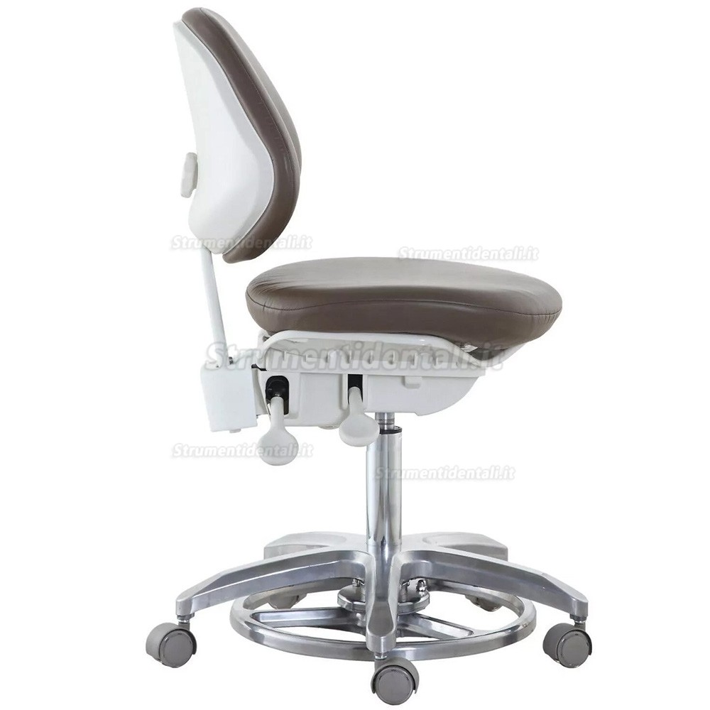 Sgabello dentista QY DS-FC, Sgabello assistente dentista con supporto per la schiena